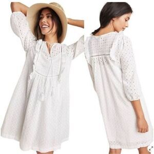 Anthropologie Thames Eyelet White‎ Mini Dress Womens Size 6